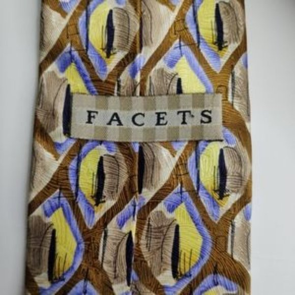 Facets Men's Tie 100% Silk - Picture 6 of 8